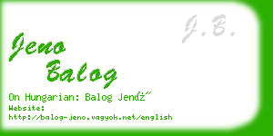 jeno balog business card